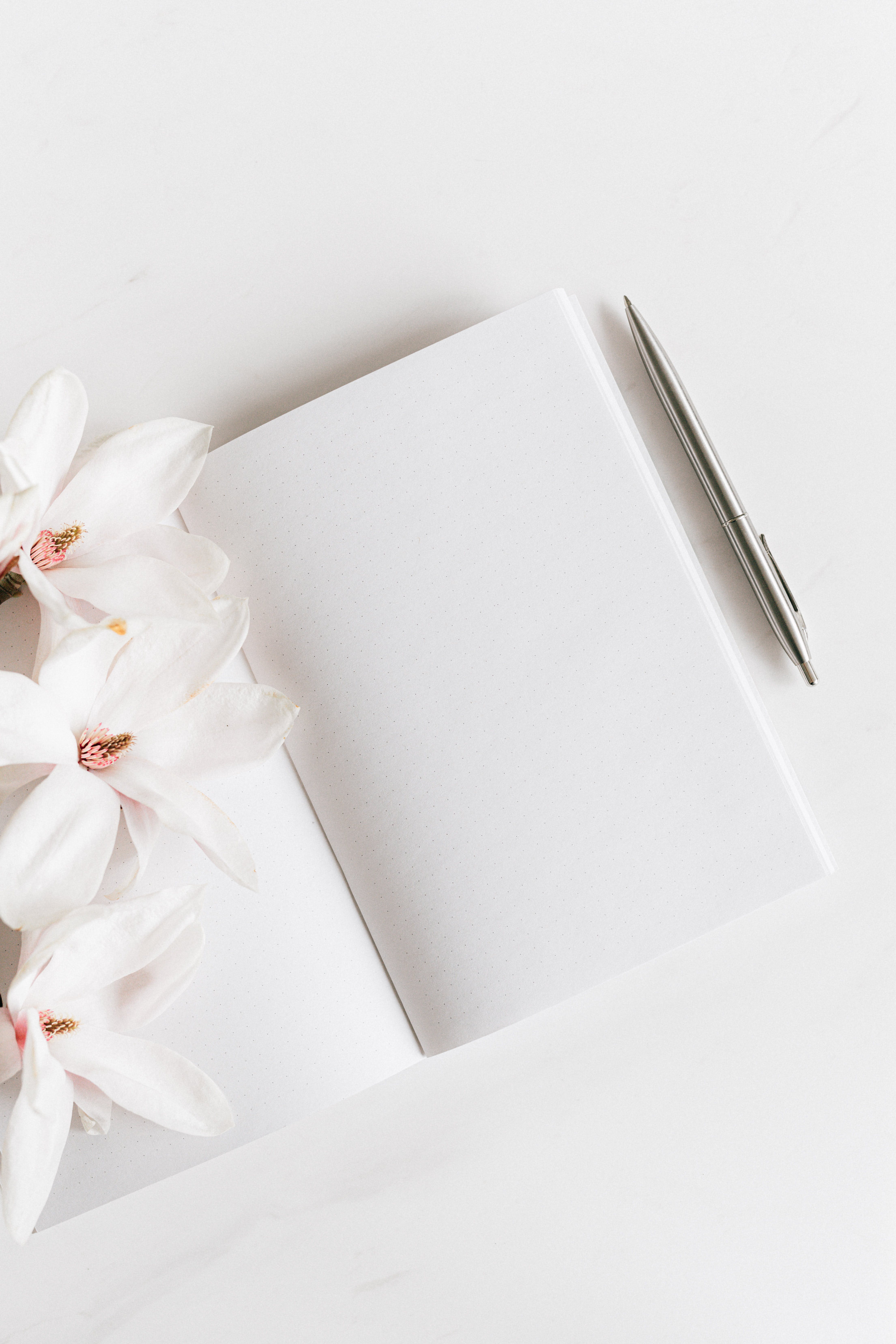 Diary, White, Flowers, Thoughts